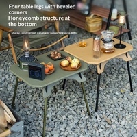 Table pliante en plastique pour l'extérieur, hauteur réglable, légère, portable, pour le camping, le pique-nique, le barbecue, pour meubles d'extérieur