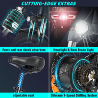 Vélo électrique pliable Enduro 20 pouces 48V à pneus larges, rapide, hybride, pour adultes, idéal pour la livraison de repas