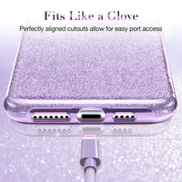 Casing Ponsel Desain Tiga Lapis Antiselip, Casing Ponsel Polikarbonat Keras TPU dengan Film Berkilau Tahan Guncangan Desain Tiga Lapis untuk iPhone 13 Mini 13 Pro Max