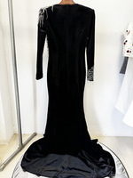 Nouvelle Collection 2026 – Robe de Soirée Modeste pour Femme Arabe, Robe de Luxe Broderie Cristal, Pompons Perlés, Élégante Robe de Cérémonie Formelle