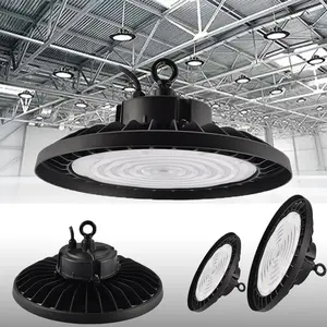 รับประกัน 5 ปีไฟ LED High Bay โคมไฟ UFO 100W 150W 200W กันน้ําอุตสาหกรรมโรงรถคลังสินค้าตลาดเพดาน 220V