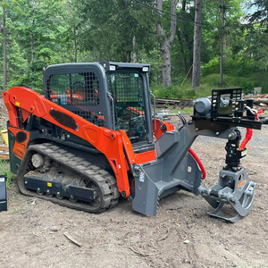 Broyeur forestier hydraulique pour chargeuse compacte sur chenilles, accessoire débroussailleuse pour l'élimination de souches d'arbres et le défrichement intensif des terrains - Product Image 3