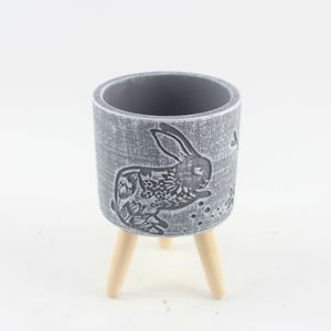 Haute qualité personnalisé Pot de fleur décoratif lapin éléments ciment planteur pour jardin balcon maison plantes béton planteur - Product Image 3