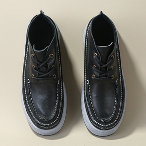 Men's Genuine <b>Leather</b> Flip Top <b>Work</b> <b>Boots</b> Elevator Shoes with Thick Sole Retro Casual Breathable Walking Shoes and <b>Leather</b> Shoes - Product Image 2