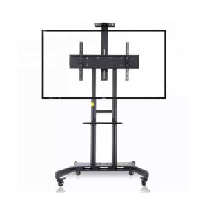 Mobile TV Cart With Outlet Smoothly Transport <b>Metal</b> TV Lift Compatible with 55-80 Inch Smartboards Interactive Displays and TVs - Product Image 4