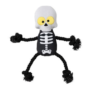 % 100% Polyester sıcak satış prim cadılar bayramı yavru peluş oyuncak köpek gıcırtılı halat oyuncak - Product Image 6