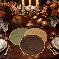Nouveau Set de Table Tressé Uni Style Chinois Simple, Tapis Créatif Antidérapant et Isolant Thermique pour la Maison et les Restaurants Occidentaux