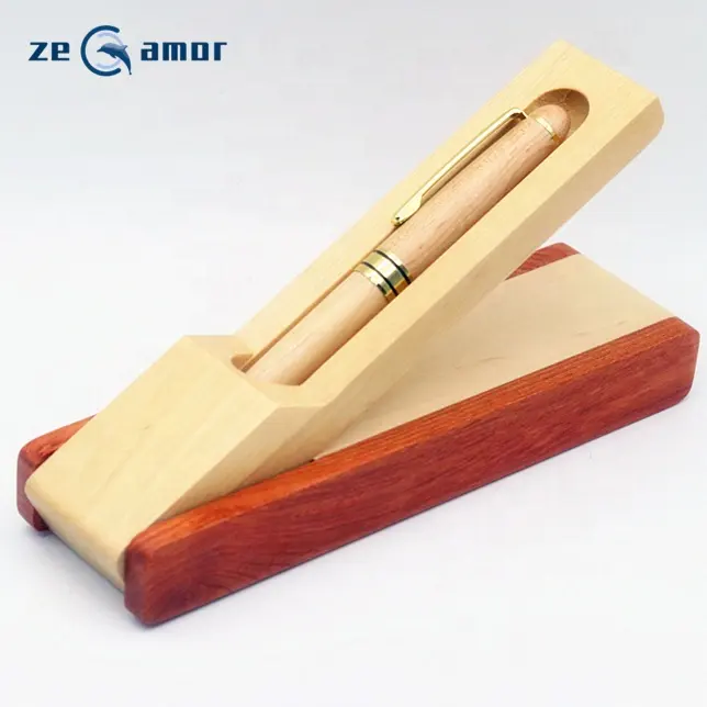 Zeamor Pluma ปากกาเมเปิ้ลธรรมชาติ,ปากกาลูกลื่นไม้พร้อมกล่องชุดของขวัญพร้อมโลโก้แกะสลักเลเซอร์
