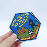 Patch en PVC souple décoratif pour vêtements, imprimé par transfert thermique, avec logo personnalisé, en caoutchouc 3D, à scratch, unique et amusant