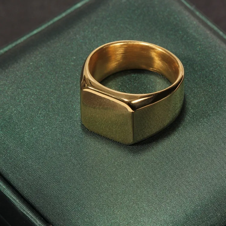 Минималистские модные кольца NUORO на указательный палец размером 7-13 для мужчин и женщин, ювелирные изделия в стиле бойфренда, Подарочные Квадратные Кольца-знаки из нержавеющей стали