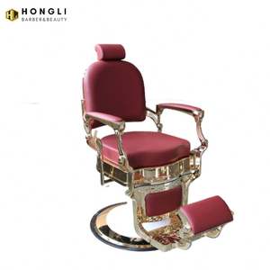 Chaise de Salon en cuir moderne haut de gamme luxe beauté barbier hommes chaise de cheveux or hauteur réglable meubles élégants pour la maison - Product Image 6