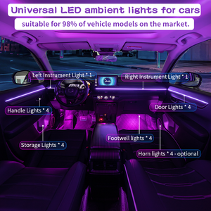 Universel 64 couleurs LED lumière ambiante véhicules changement de couleur lampe à LED éclairage intérieur de voiture avec changements de couleur dynamiques - Product Image 2