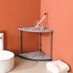 Support de rangement <span class=keywords><strong>d</strong></span>'<span class=keywords><strong>angle</strong></span> pour évier à séchage instantané en diatomite absorbante unique, organisateur de comptoir de salle de bain à 2 niveaux - Product Image 1