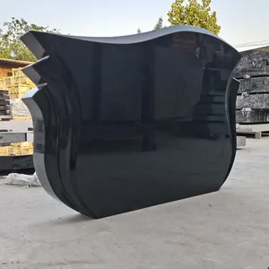 Надгробие из чистого черного гранита/черные памятники для могилы - Product Image 1