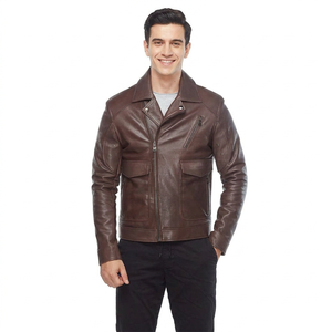 Stylish <b>Biker</b> Leather <b>Jacket</b> with Zipper Closure Durable & Comfortable Fit <b>jacket</b> for men - Product Image 1