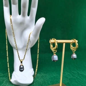 Elegant Delicate Pearl <strong>Necklace</strong> Earring <strong>Set</strong> Women Girl <strong>Silver</strong> Gold Earrings Bridal Party Wedding Jewelry <strong>Set</strong> - Product Image 3