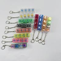 Llavero Antiestrés con Teclado Mecánico Transparente de 1/2/3/4 Teclas, Llavero con Interruptor de Botón y Luz LED, Juguete para Aliviar el Estrés