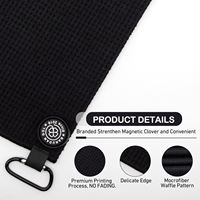 Serviette de golf magnétique de haute qualité pour nettoyer les balles, serviette de golf personnalisée en tissu gaufré avec sublimation et crochet magnétique
