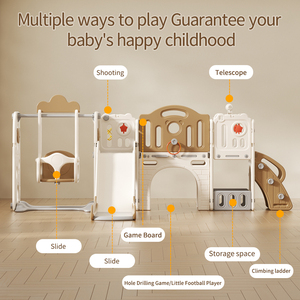 Scivolo di Sicurezza a Orsetto Cartone Animato Feelkids Casetta da Interno Grande Parco Giochi per Bambini Giocattolo in Plastica <span class=keywords><strong>Altalena</strong></span> e Scivolo per Bambini - Product Image 2