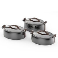 Meilleure vente transfrontalière : Ensemble de boîtes repas isothermes en acier inoxydable à trois niveaux, avec réchauffeur alimentaire et vaisselle isolée, maintien de la température pendant 12 heures