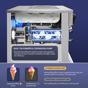 Qdmech thương mại sản xuất cao mềm phục vụ máy làm kem 4 + 3 trộn hương vị với 7 hương vị kem mềm và máy bơm không khí - Product Image 6