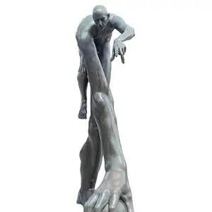 Popular Abstrato Decorativo 3D Abraço Amor Personagem Escultura Metal Wall Estátua Aço Inoxidável Escultura