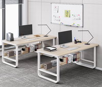Mesa de ordenador de escritorio de oficina minimalista moderna con cajones, estación de trabajo ergonómica para personal de oficina en casa