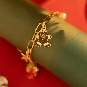 Offre Spéciale noël plaqué or ensemble de bijoux arbre de noël bonbons pentagramme pendentif collier Bracelet boucles d'oreilles femmes - Product Image 5