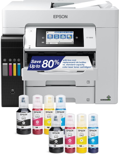 Ep son EcoTank Pro ET-5850 Wireless Color All-in-One Supertank <b>Printer</b> with Scanner, Copier, Fax and Ethernet, White - Product Image 2