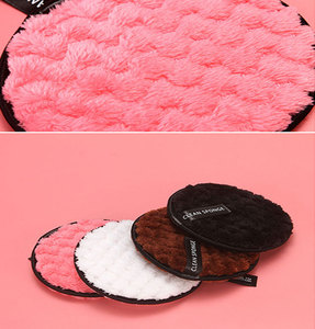 Tampons démaquillants lavables en microfibre rose, ronds et carrés, colorés, à 3 couches, avec sac de lavage - Product Image 2
