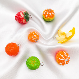 Galerie de breloques fruitées |   Pendentif en résine miniature 3D aux fruits mélangés pour la fabrication de bijoux DIY |   Fraise Pomme Banane Raisin Orange Poire - Product Image 3