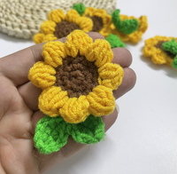 Patchs de tournesol crochet à la main patchs de fleurs au crochet pour accessoires de vêtements accessoires de sac accessoires de bricolage