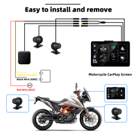 Layar CarPlay Motor Anti Air IP67 6.2'' Portabel dengan Kamera Ganda DVR Kecerahan 1000NIT Motor CarPlay