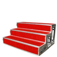 Support photo moderne minimaliste à 3 niveaux, podium pliable portable pour performance chorale et remise de diplôme