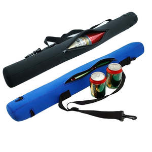 Logotipo personalizado 12oz Neopreno Golf Cooler Beer Can Sleeve Tubo de cilindro largo 6 paquetes con correa de hombro ajustable Bolsas de refrigeración - Product Image 1
