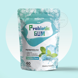 Ahualyn Vente en gros OEM 60 comprimés de soins bucco-dentaires probiotiques postbiotiques à la menthe fraîche <span class=keywords><strong>sans</strong></span> <span class=keywords><strong>sucre</strong></span> pour une haleine fraîche en déplacement - Product Image 1