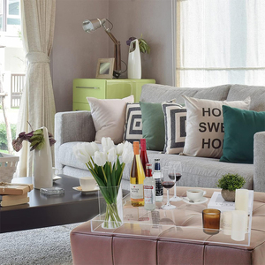 22x22 inch rõ ràng Acrylic mạnh mẽ phục vụ khay trang trí Ottoman Bàn cà phê khay nước bằng chứng giường khay truy cập kệ trưng bày - Product Image 4