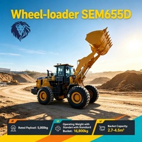 Chargeuse sur pneus robuste et puissante SEM655D, moteur Weichai, capacité de 2,7 à 4,5 m³, charge utile de 5 000 kg, haute efficacité pour l'exploitation minière et la construction