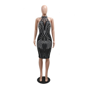 Nuevo Vestido de Fiesta para Mujer, sin Espalda, sin Mangas, con Detalles de Malla de Poliéster y Seda de Leche, a la Moda - Product Image 5