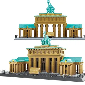 6211 Alemanha Modelo Montagem Tijolo Brandenburg Gate Berlin Street View Blocos Wange Blocos De Construção Bloco De Construção