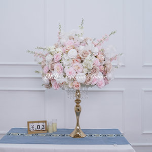 Dkb Mới Nhất Thiết Kế Đám Cưới Centerpieces Bảng Sắp Xếp Bất Cảm Ứng Màu Hồng Lụa Rose Cho Đám Cưới Đề Nghị - Product Image 2