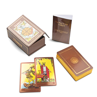 Tampon en feuille d'or rose personnalisé Tarot Mazos Espaol Poker Tarot Egipcio Deck Marseille Jeu de guides Matériel en papier Emballage personnalisé