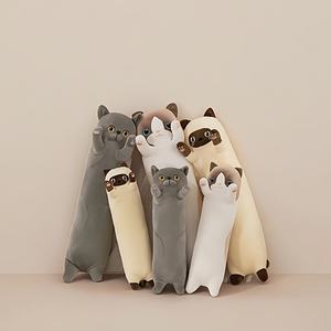 Peluche a Forma di Gatto Bianco con Fiocco, Cuscino Animale Imbottito Carino, Adatto per Ragazzi e Ragazze Come Regalo Festivo - Product Image 6