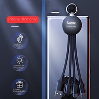 Logo lumineux 3-en-1 porte-clés multifonctionnel câble de données fil de charge gainé TPE Portable tissé un à trois cadeau