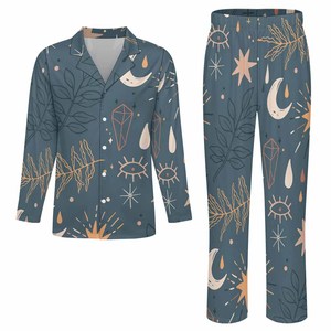 Set <span class=keywords><strong>pigiama</strong></span> da <span class=keywords><strong>uomo</strong></span> a manica lunga abbigliamento da casa due pezzi <span class=keywords><strong>pigiama</strong></span> Button-Down - Product Image 2