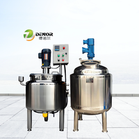 Cuve de mélange liquide en acier inoxydable 500L avec agitateur, chauffage électrique et réservoir sous pression pour l'eau, capacité de stockage 100L-500L