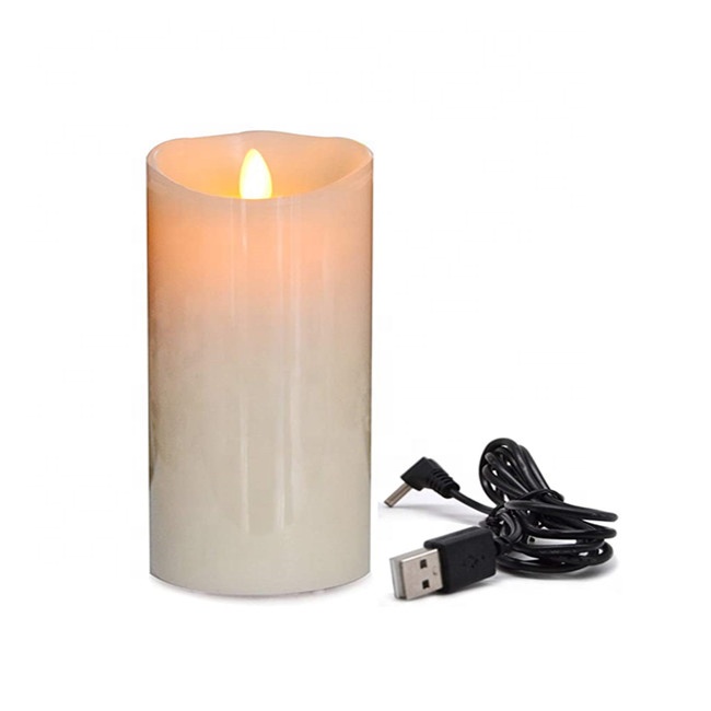 hot selling usb rechargeable led wax candle light