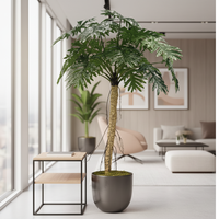Plante Artificielle Calathea Bonsaï, Résistante aux UV, Arbre Artificiel Vert, Design Tropical, Fabriquée en Tissu et Plastique, Style Monstera