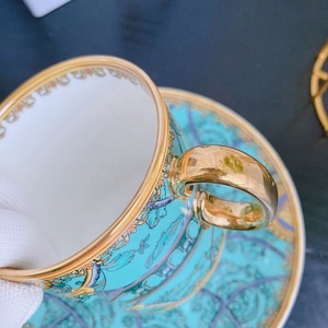 Juego de Vajilla de Porcelana Fina de Estilo Nórdico de Lujo en Rosa y Verde, Tazas y Platillos de Porcelana China con Boca Recta, Caja de Regalo - Product Image 3