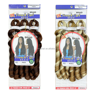 Offre Spéciale : Lot de 3 Tresses Françaises Spirales de 22 Pouces – Cheveux Synthétiques à Tresser, Bouclés et Durables, Effet Naturel au Crochet